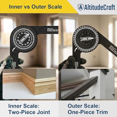 Precision – No-Math Angle Finder for Crown Molding, Trim & Miter Saw Protractor