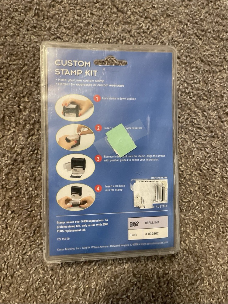 Cosco 2000 Plus Printer 50 Custom Stamp Kit 8 Lines