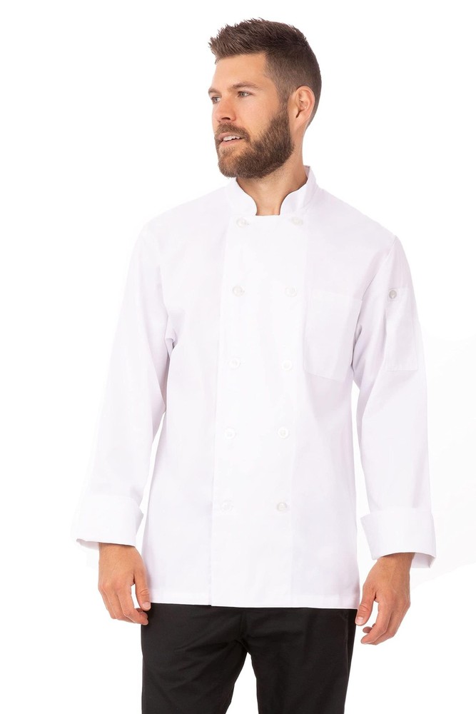 Men's Le Mans Chef Coat, White, Small