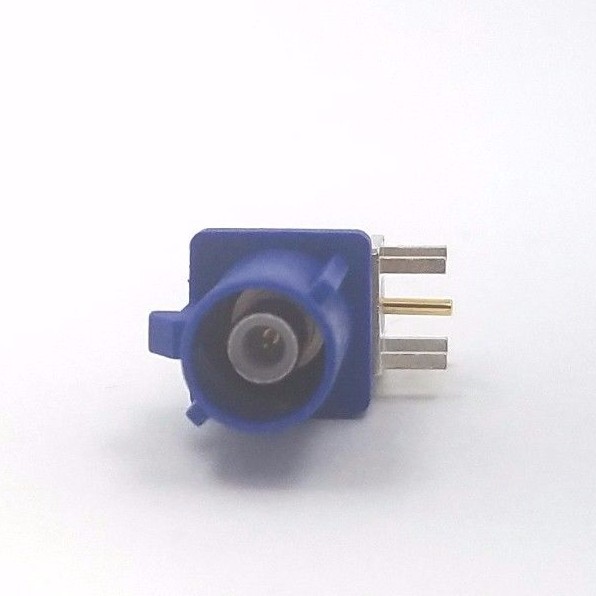 4pcs Auto Fakra Right Angle Plug PCB MountCode C Blue GPS Telematics Navigation