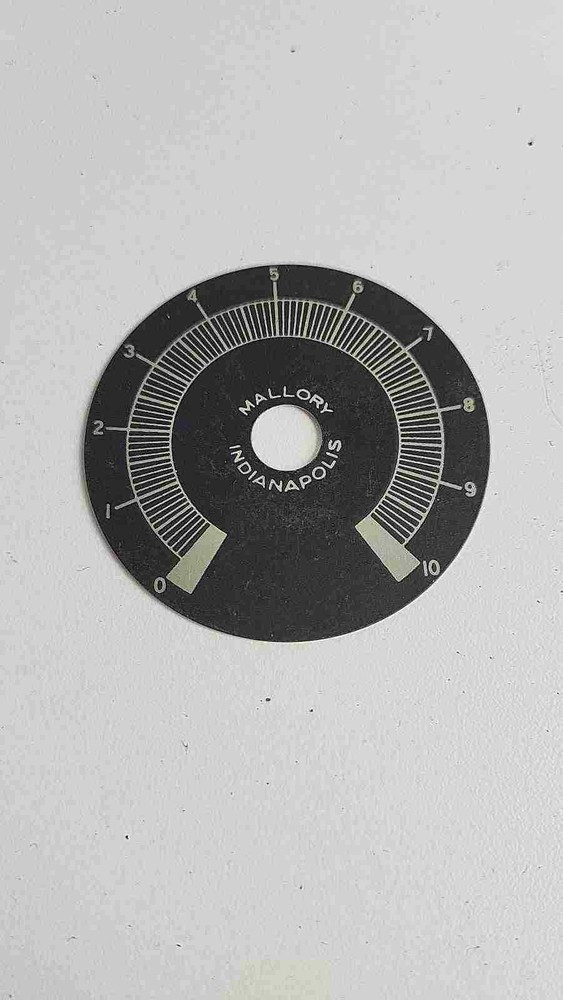 Mallory Potentiometer Dial Plate 2.25" NOS