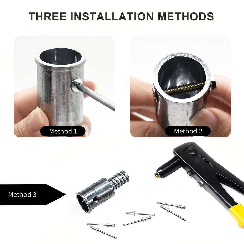 2 Pcs Threaded Tip Replacement Repair Kit Metal Threaded Handle Tips for 1" Wood