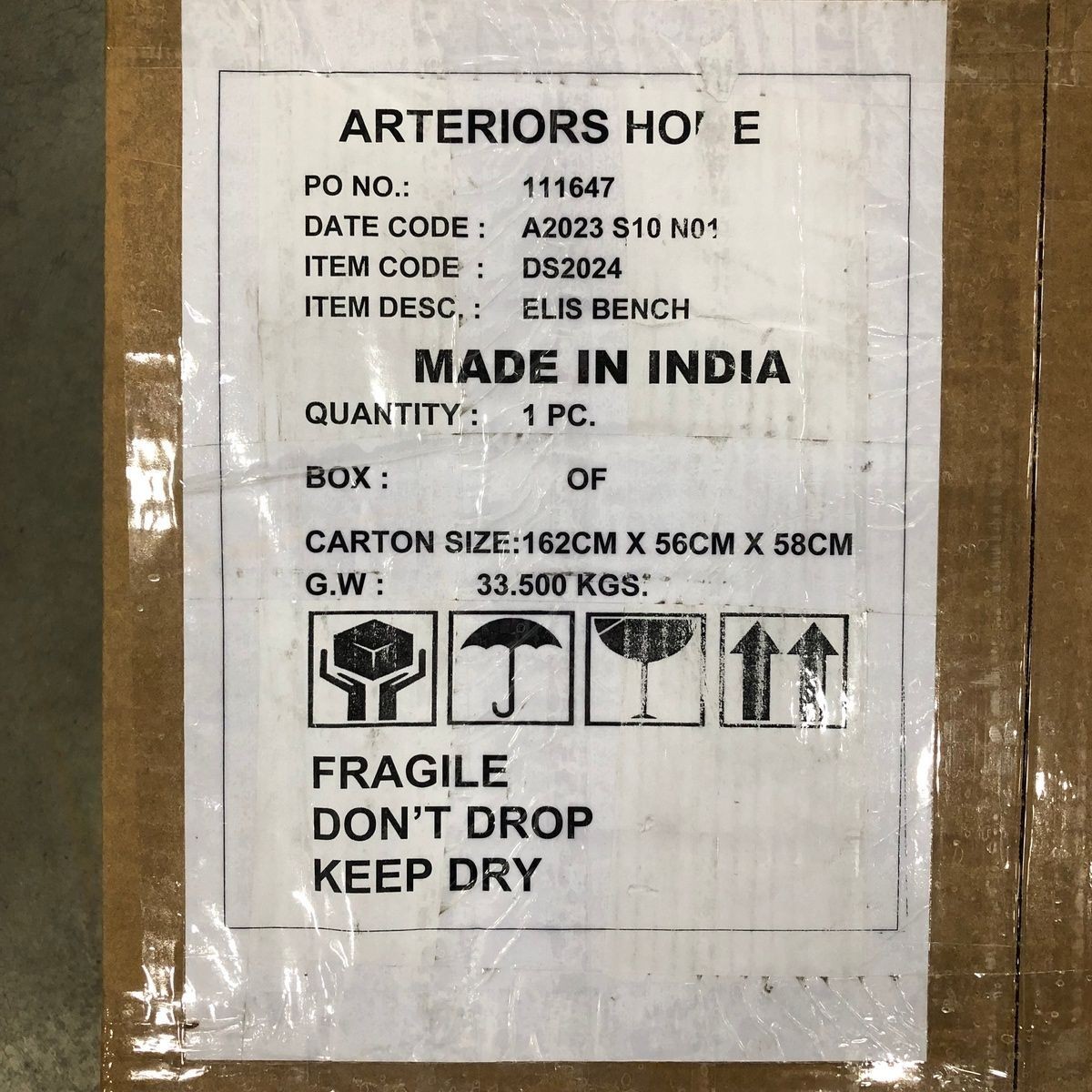 Arteriors Home Elis Bench White Hair on Hide Rose Gold Steel Frame**