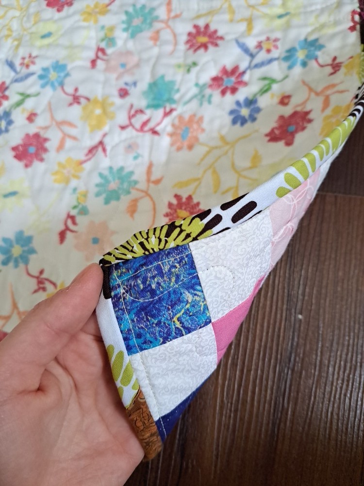 Small 24×24 Multicolor Squares Doll Quilt