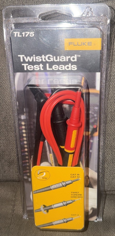 Fluke TI175 Twistguard Test Leads Universal Input Plugs🔌 Extendable Tip Shroud