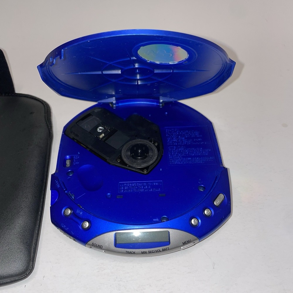 Sony Walkman D-E350 ESP Max Blue Portable CD Player Bundle Case [30]