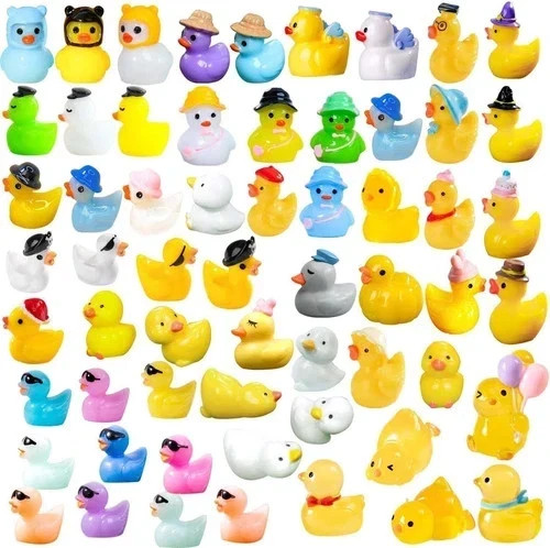 60 Pcs Multicolor Mini Resin Ducks, Tiny Ducks to Hide, Little Ducks...