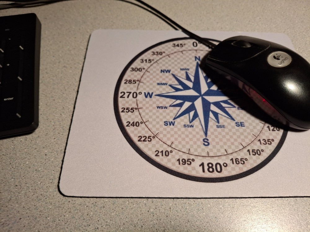 RADIO HAM CB Antenna Azimuth Direction Mousepad, see description