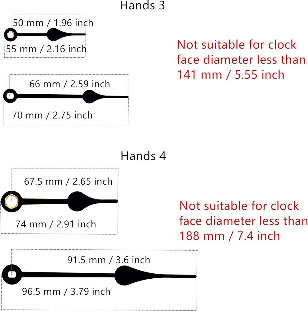 Elegant Black Quartz Clock Movement DIY Kit - Includes Hands & Hardware
