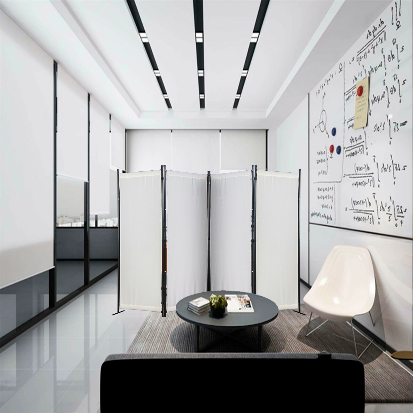 Room Dividers Folding Privacy Screens 4 Panel Partition for Office Home School