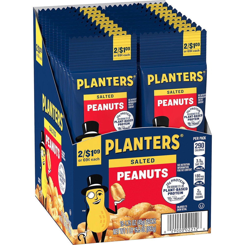 Salted Peanuts, 1.75 Oz. (18-Pack)
