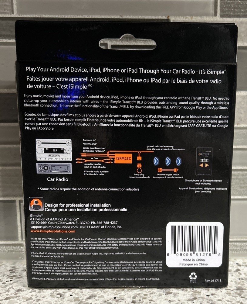 Isimple ISFM23C Transit BLU Universal Bluetooth FM Module