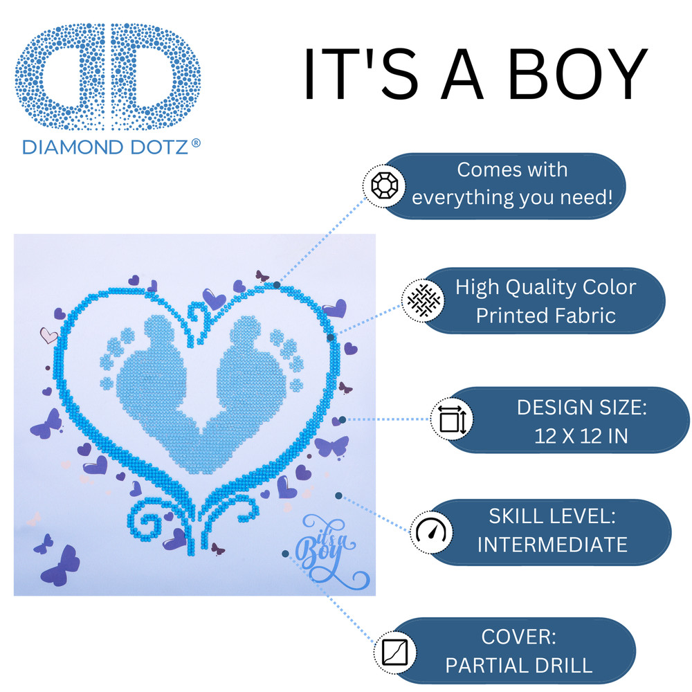 Diamond Dotz It's a Boy Diamond Painting Kit