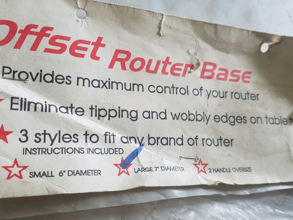 NEW SEALED Design Forms etc. Inc. Large 7" inch Router Base