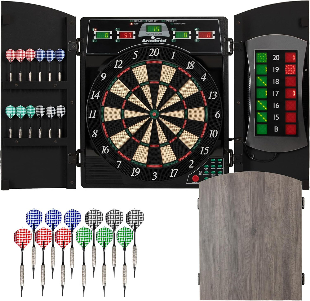 Arachnid Cricket Maxx 4.0 Electronic Dartboard Set, Black