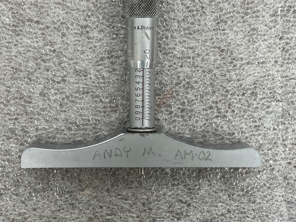 Brown & Sharpe 608 Depth Micrometer Gauge with 5 Interchangeable Rods
