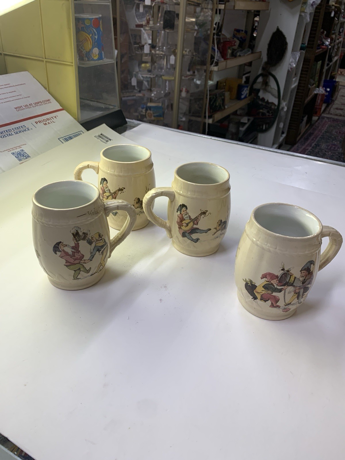 Antique Villeroy & Boch Mettlach Jug Mug Gnomes Read Description Geschutzt?