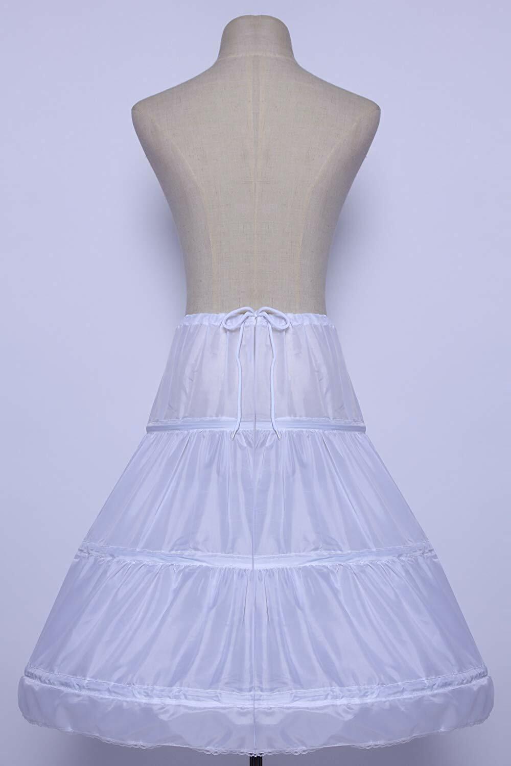 3 Hoop Crinoline Girls Wedding Petticoat Children Princess Dress Underskirt US