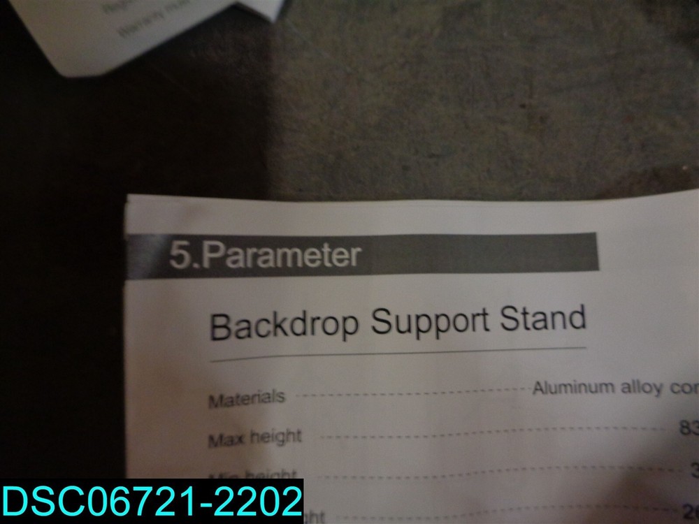 MISSING ONE CLIP EMART Photo Video Adjustable Background Stand Backdrop Support