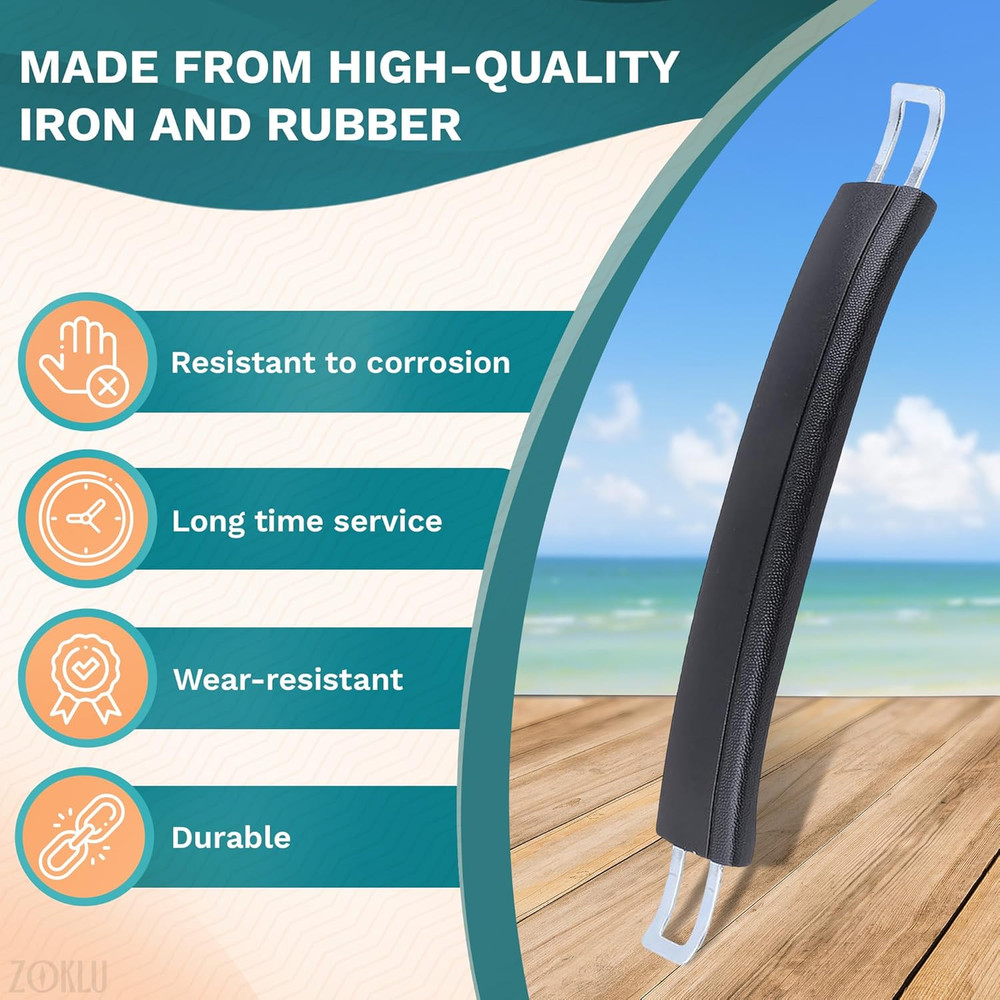 2 Pcs Luggage Handle Replacement - with Screws, Washers & End Caps, Fits 8.9" H