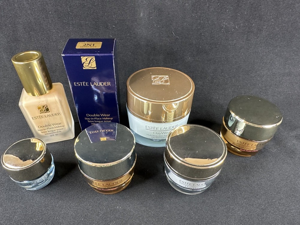 Estée Lauder 6 EMPTY Bottles Double Wear Foundation Cream Pots Empties Bundle
