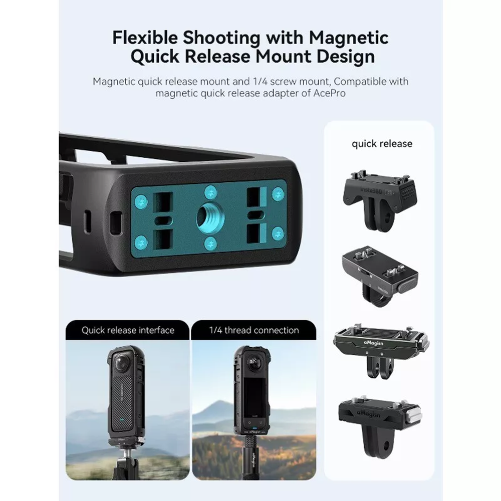 Quick Release Plastic Frame Cage for Insta360 X4 Protective