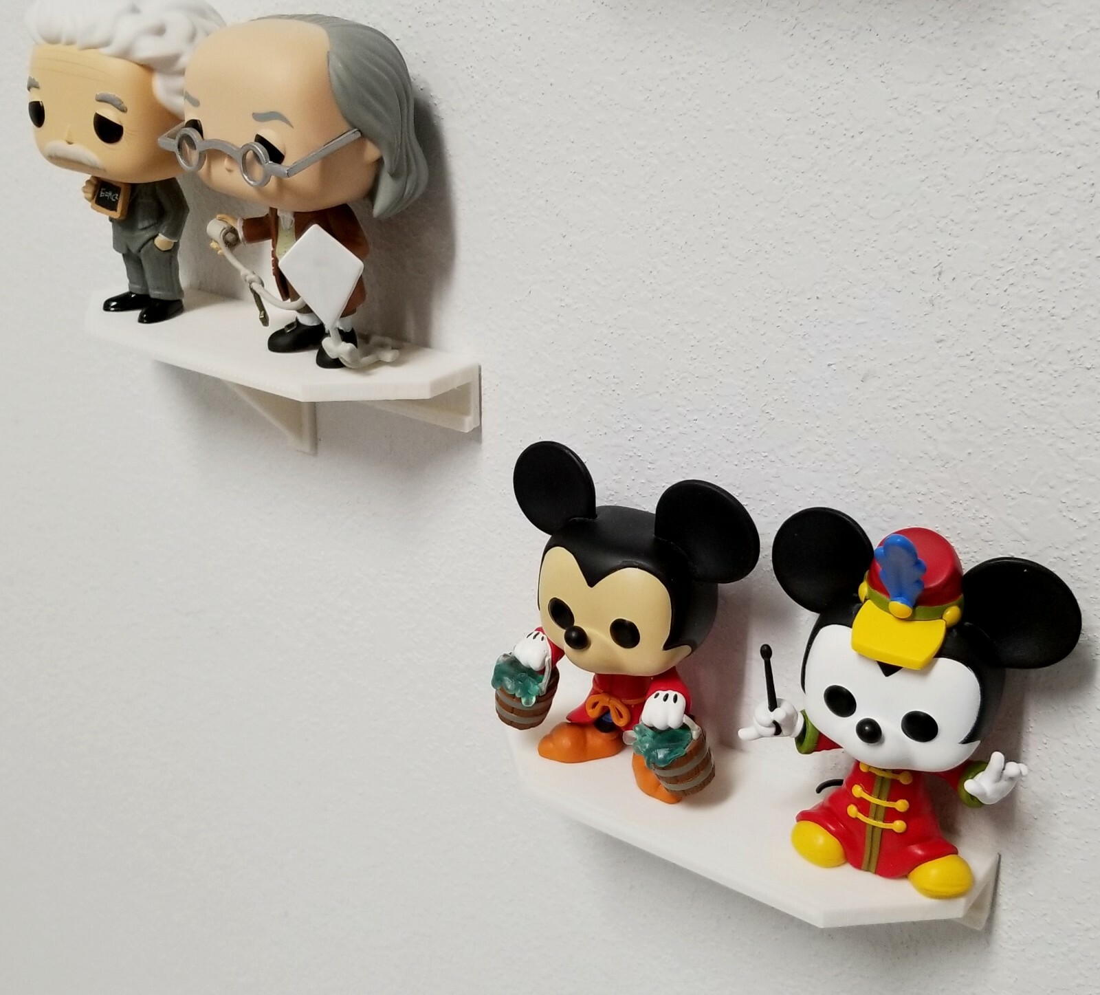 Two 6" x 2" Small White Wall Shelves No Hole No Nail install uses 3M Command