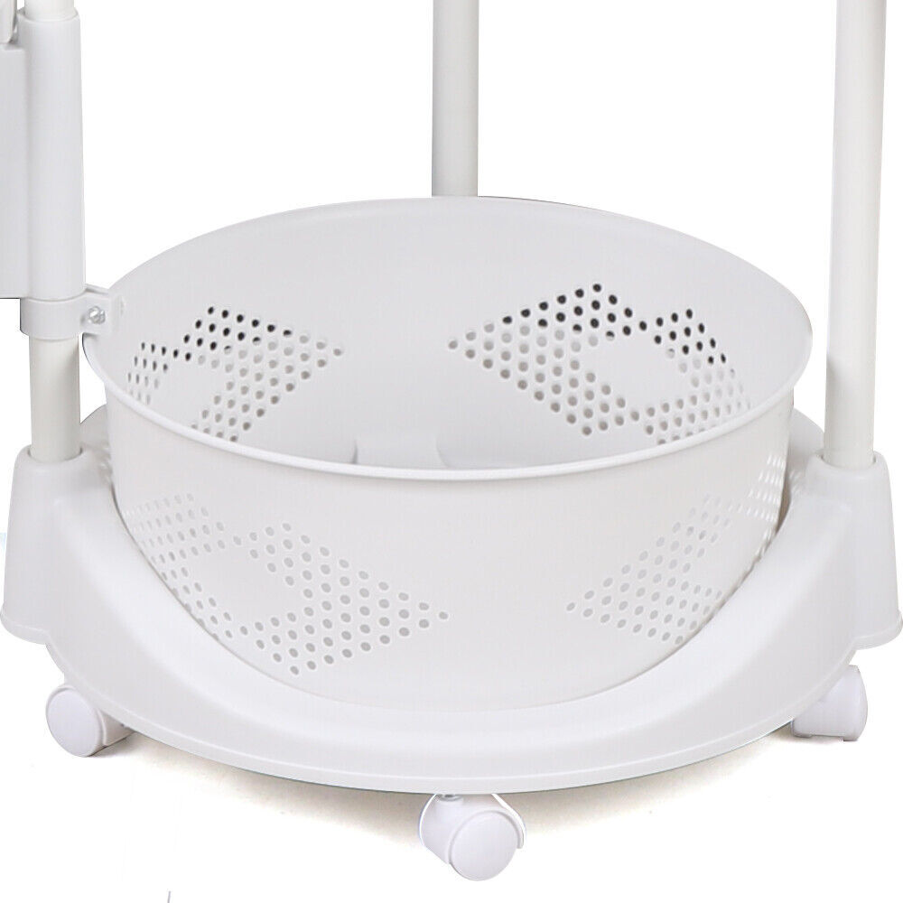 5 Layer Kitchen Rotating Organizer Rack Fruit Vegetable Storage Basket w/ Wheels