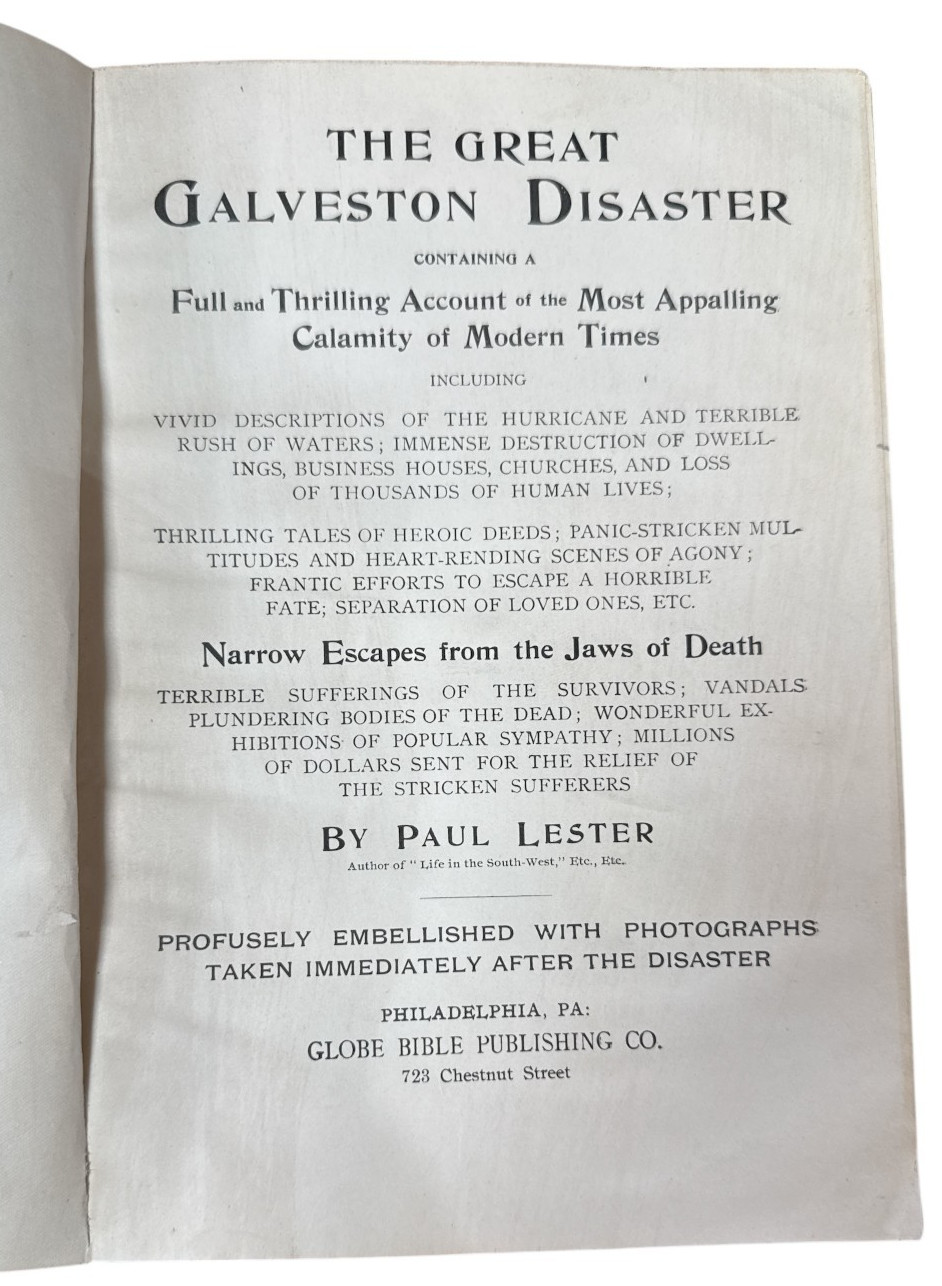 The Great Galveston Disaster 1900 Texas Hurricane Flood History 1st Ed