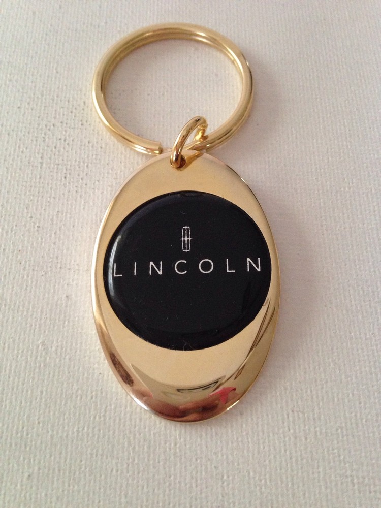 Lincoln Black Emblem Keychain Solid Brass Key Chain Personalized Free