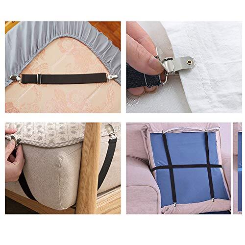 Adjustable Bed Sheet Clips, Sheet Fasteners Long type 4 pcs - 1 set Black