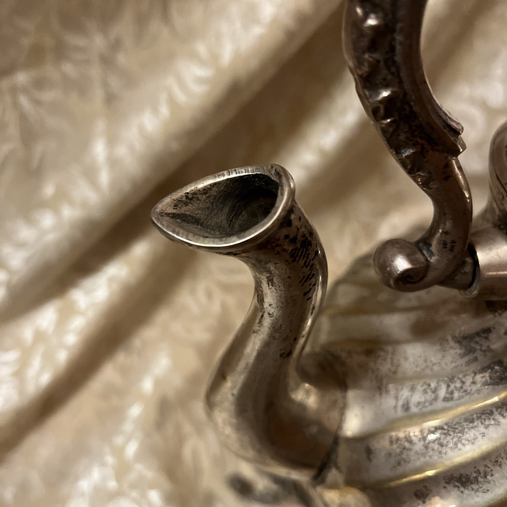 Antique Silver-Plated Coffee/Tea Server With Stand And Warmer (heavy)