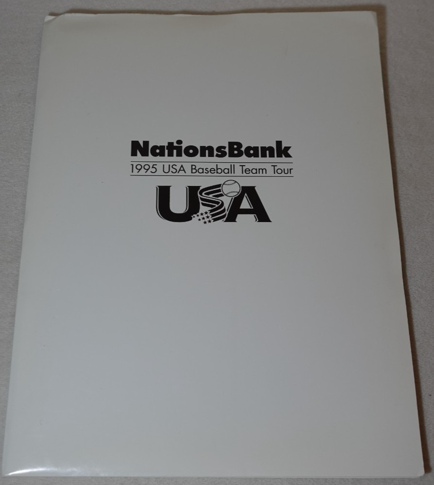 1995 USA Baseball Team Tour Program Brochure Folder Original Papers Lot