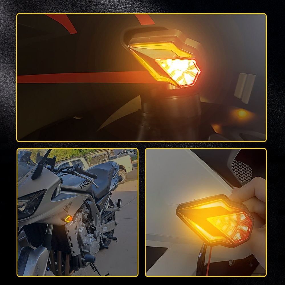 4X Sequential Motorcycle Flush Mount LED Turn Signals Blinker Light Indicator US