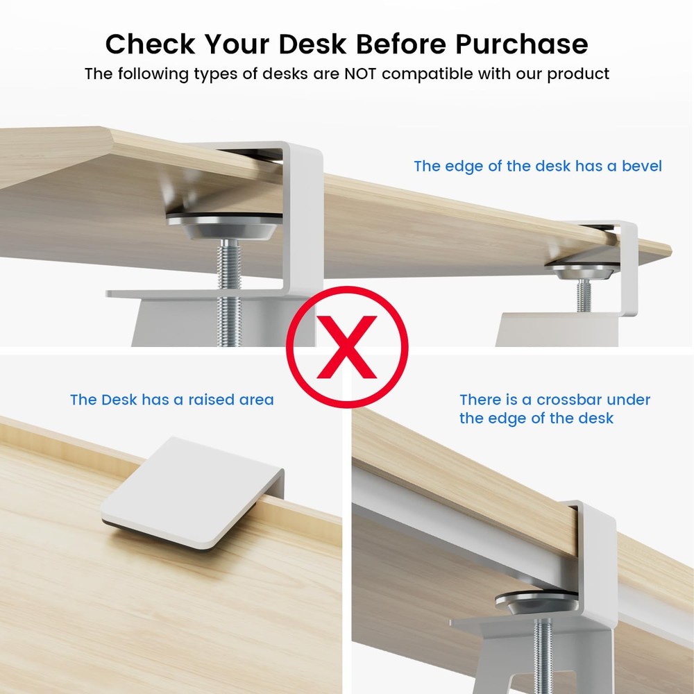 Large Keyboard Tray Under Desk Pull Out with Extra Sturdy C Clamp Mount Syste...