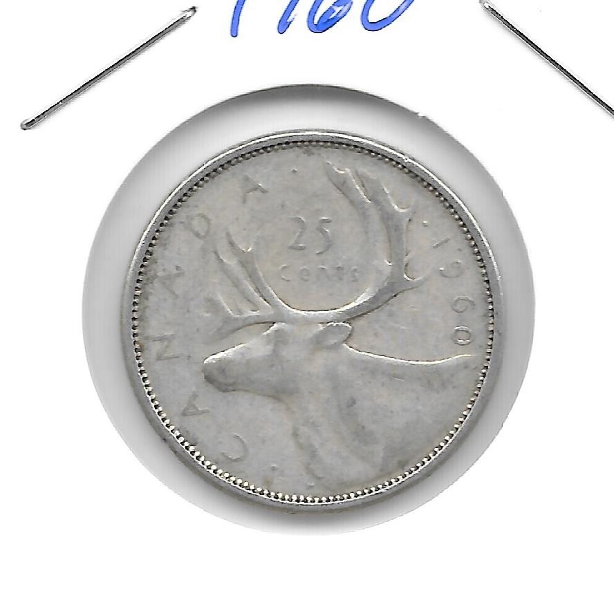 1960 CANADIAN 25 CENT QUARTER NICE (SILVER)