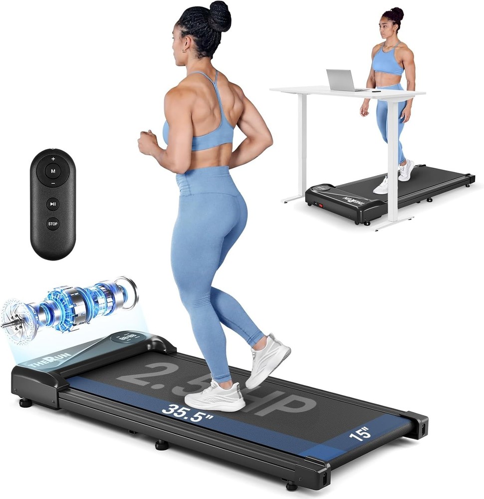 Compact Walking Pad Treadmill with Shock Absorption - 3.8 MPH Max Speed
