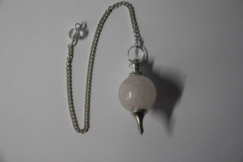 Rose Quartz Sephoroton Ball Sphere Crystal Dowsing Pendulum Divination Tool