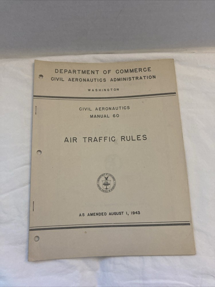 VINTAGE 1943Air Traffic Rules/Aviation Manual