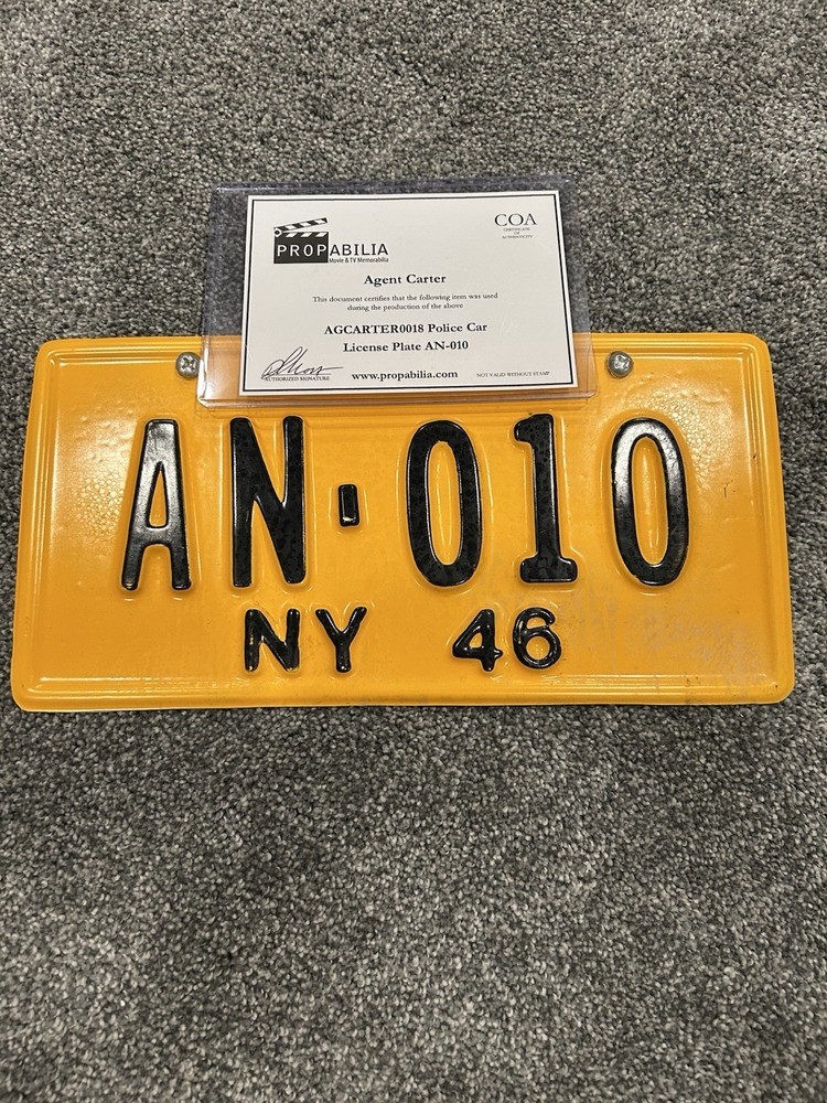 Marvel’s Agent Carter Screen Used License Plate