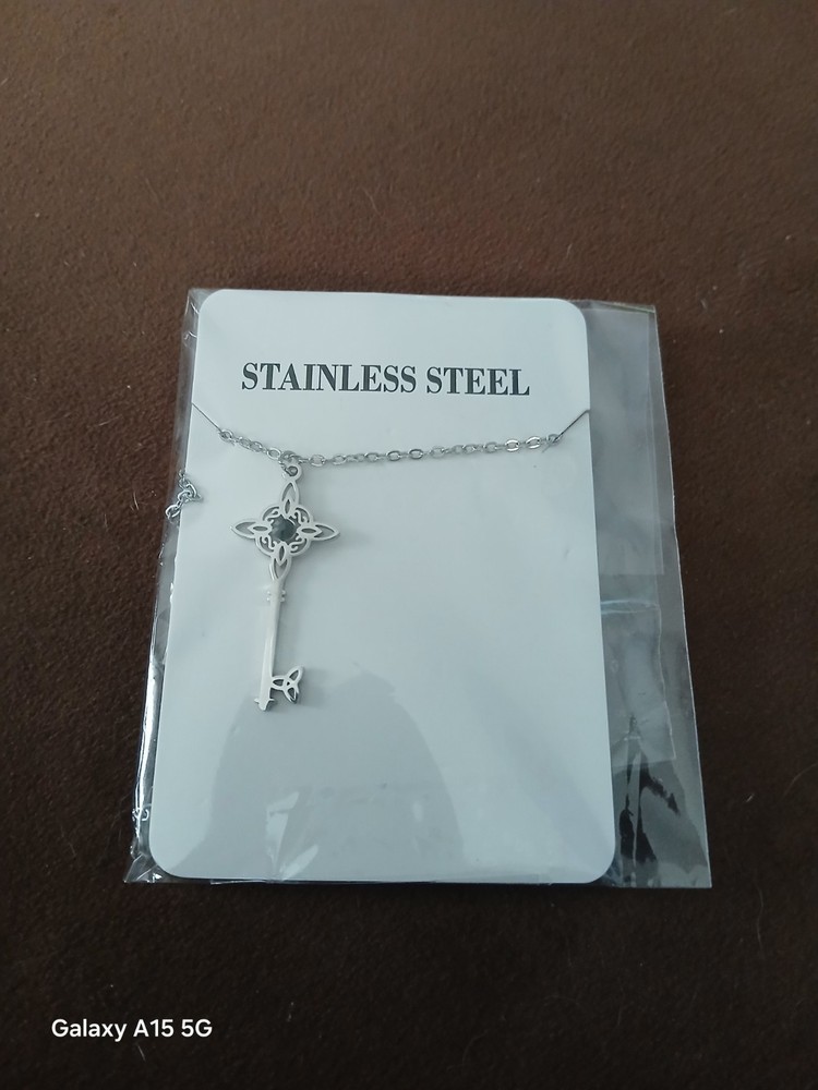Celtic Stainless Steel Key Necklace