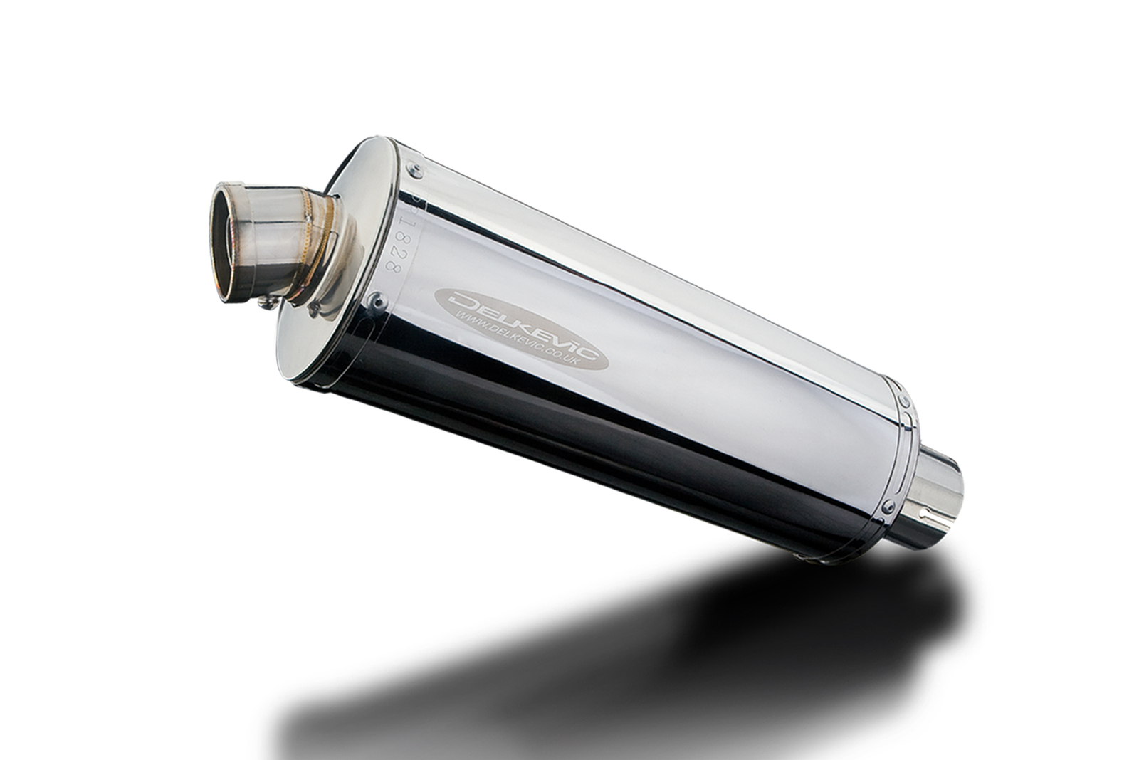 Delkevic Slip On 14" Oval Stainless Motorcycle Exhaust Muffler With Strap