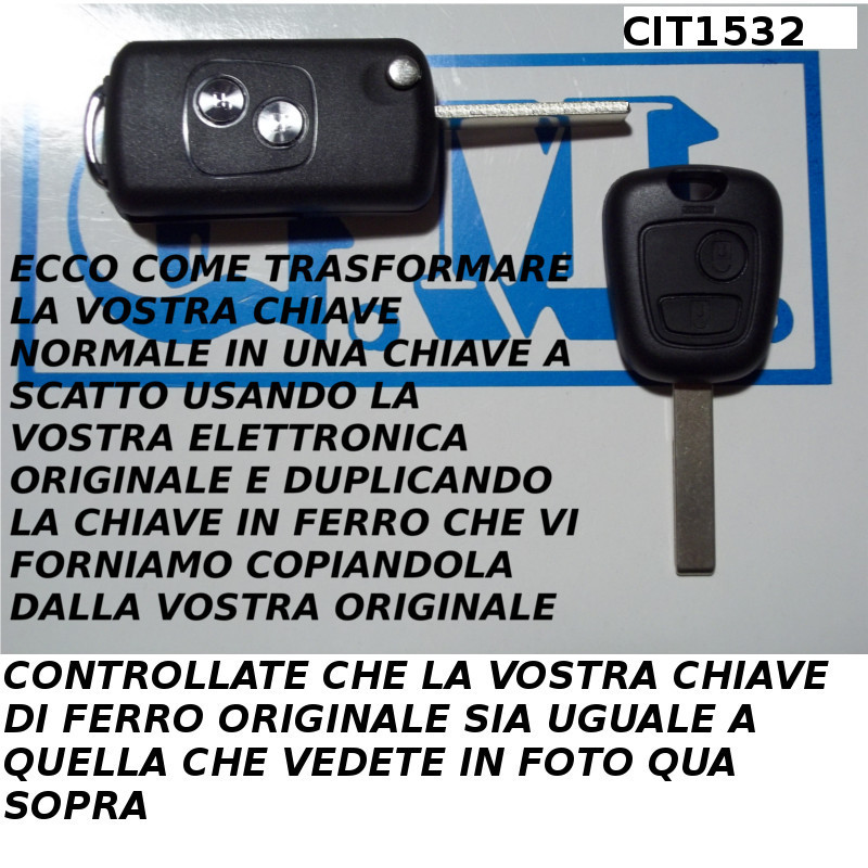 CITROEN C1 C2 C3 REMOTE CONTROL KEY SHELL TRANSFORMED SNAP