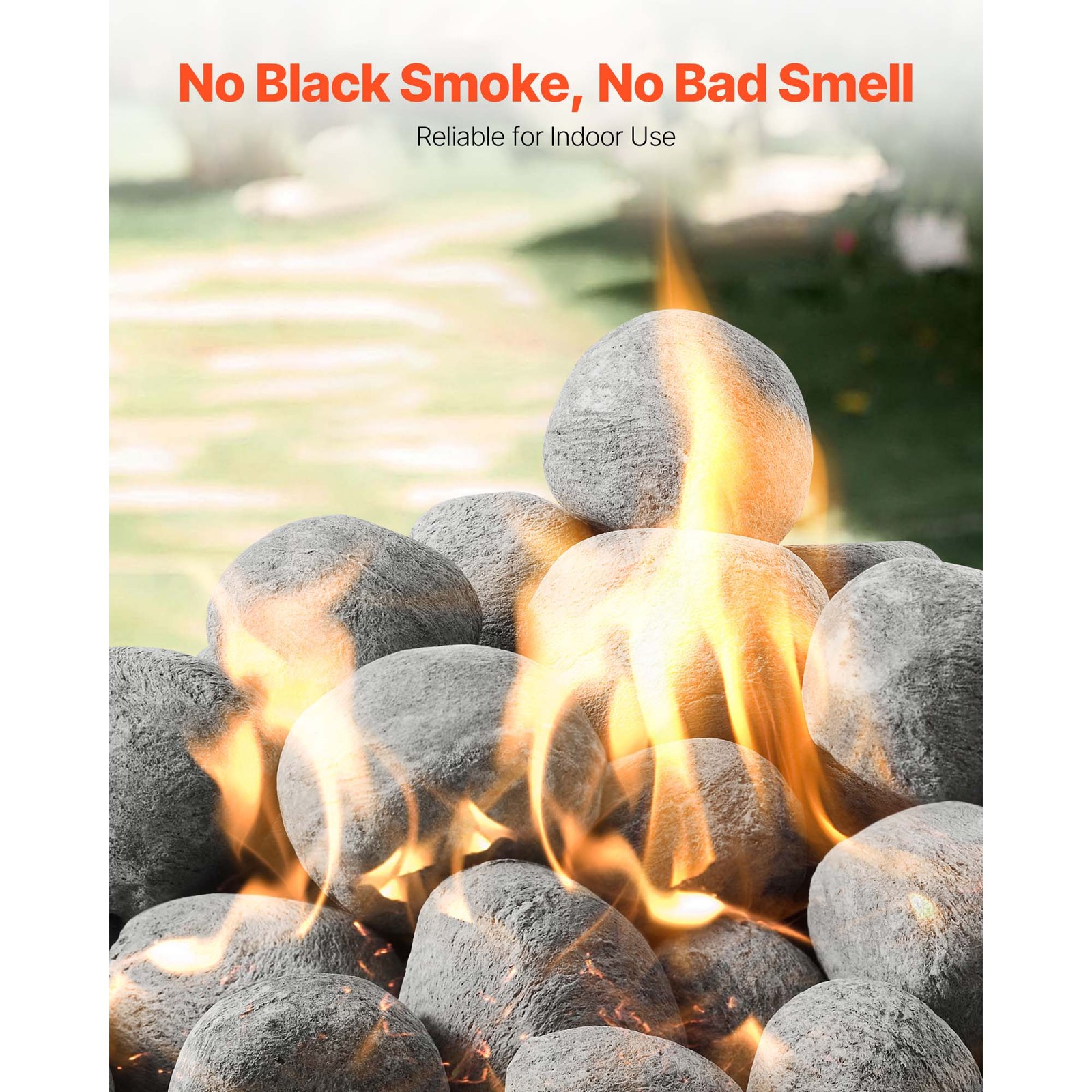 1-2 Inch 48 Pcs Ceramic Fire Pebble Stones Lava Rocks Reusable