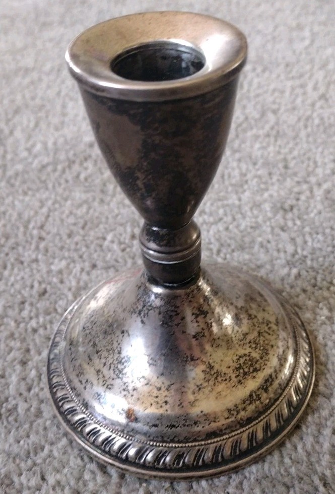 Duchin Creation Sterling Silver Weighted Candlestick Height 4 1/5" width 3.25"