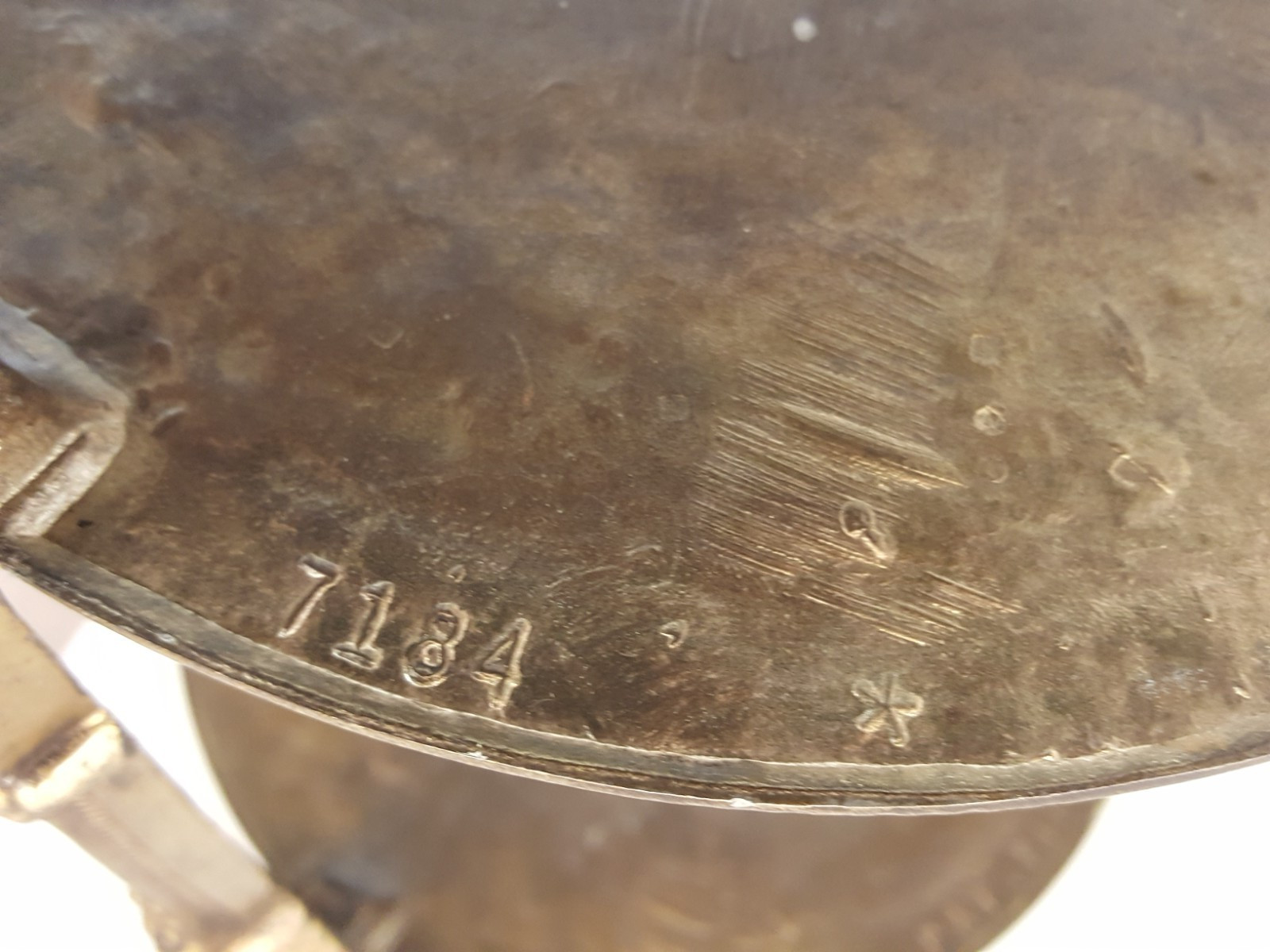 Vintage midcentury Moroccan gold gilt metal drinks table accent 2 tier 7184