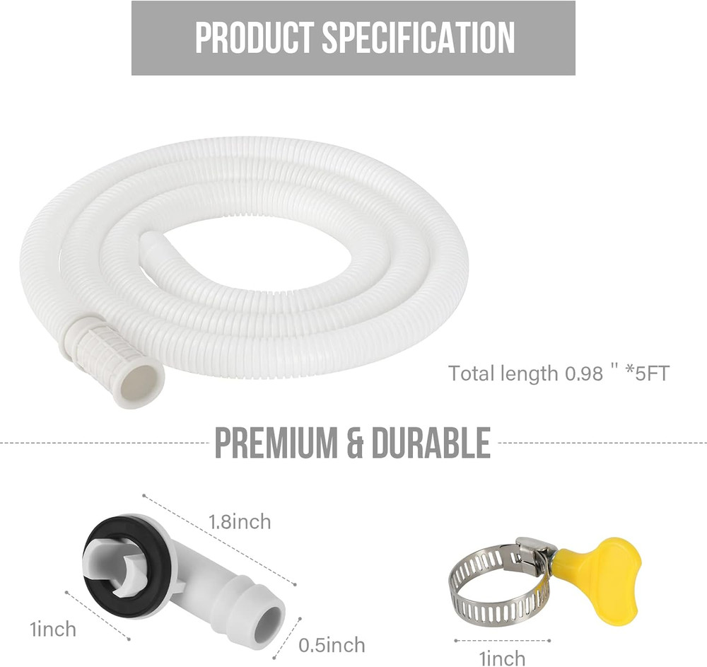 Air Conditioner Drain Hose Kit, Universal Durable Drain Pipe for Mini Split AC D
