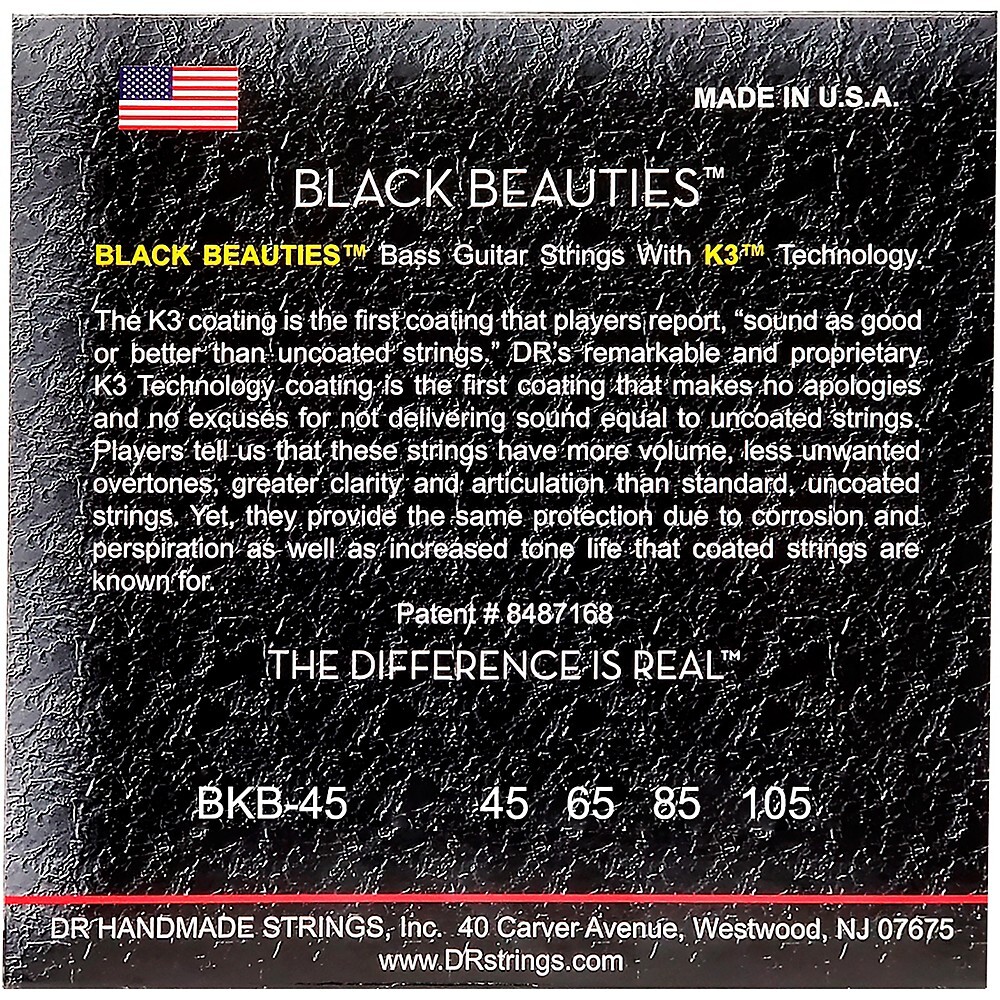 DR Strings Black Beauties Medium 4-String Bass Strings