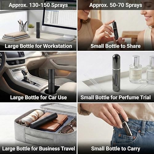 8Ml Atomizer Perfume Travel Size Spray Bottle Empty Refillable (3 Pcs) 5Ml