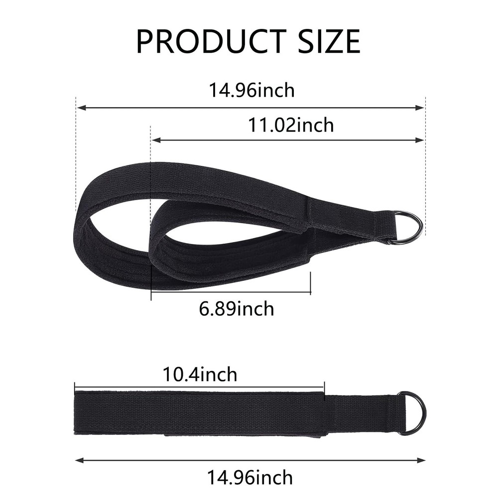 Pilates Double Loop Straps with Extra Padding, Adjustable D Ring Reformer Str...